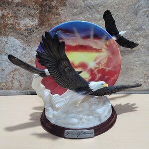 Bradford Exchange Decorative 3 D Plate Flying Eagle Figurine Graces of Heaven